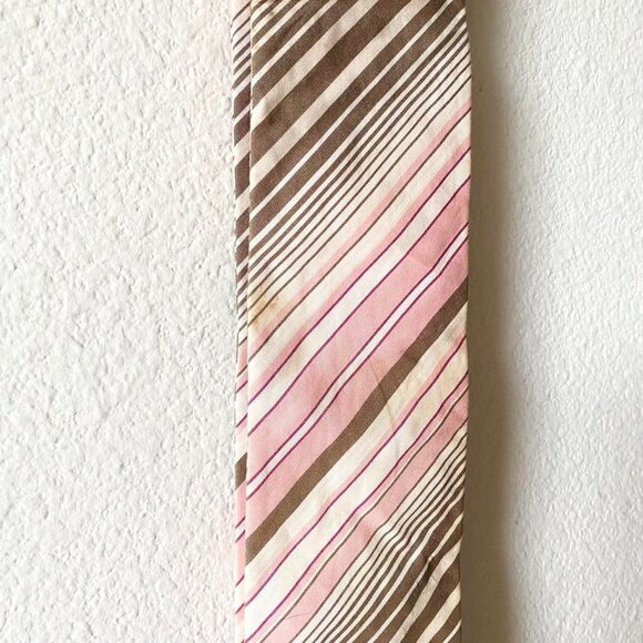 Express y2k 2000s Pink Brown Striped Fabric Belt Women's Large - Picture 5 of 5